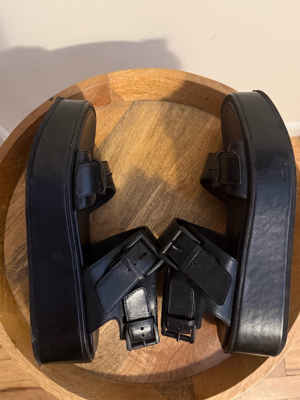 Ann Demeulemeester Black Leather Platform Strap Sandals Size EU 40 US 10 $850 - Picture 13 of 13
